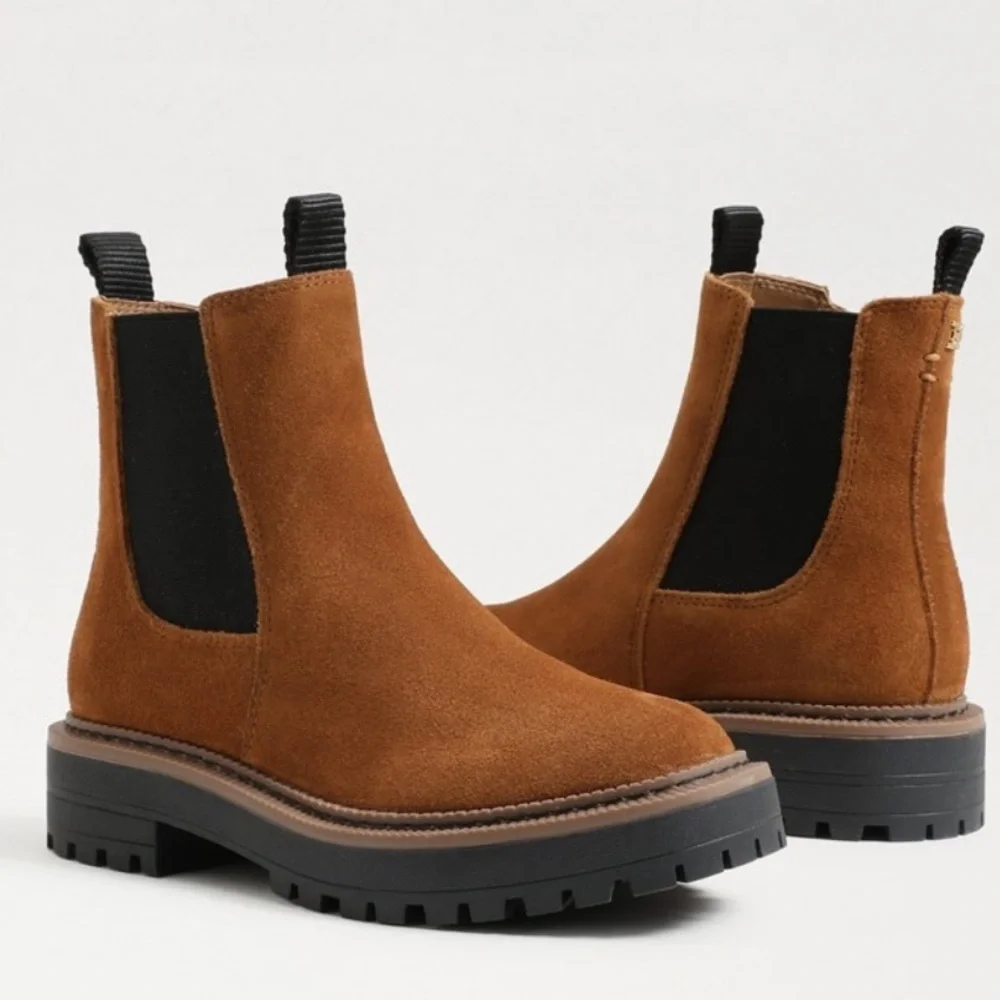 NEW $178 Sam Edelman Laguna Chelsea Lug Sole brown boot size 4